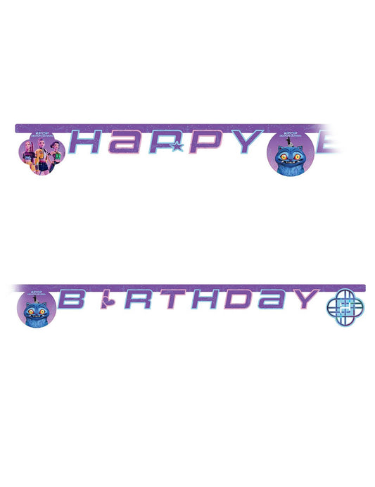 Kartonska girlanda Happy Birthday K-pop Demon Hunters™ 2 m