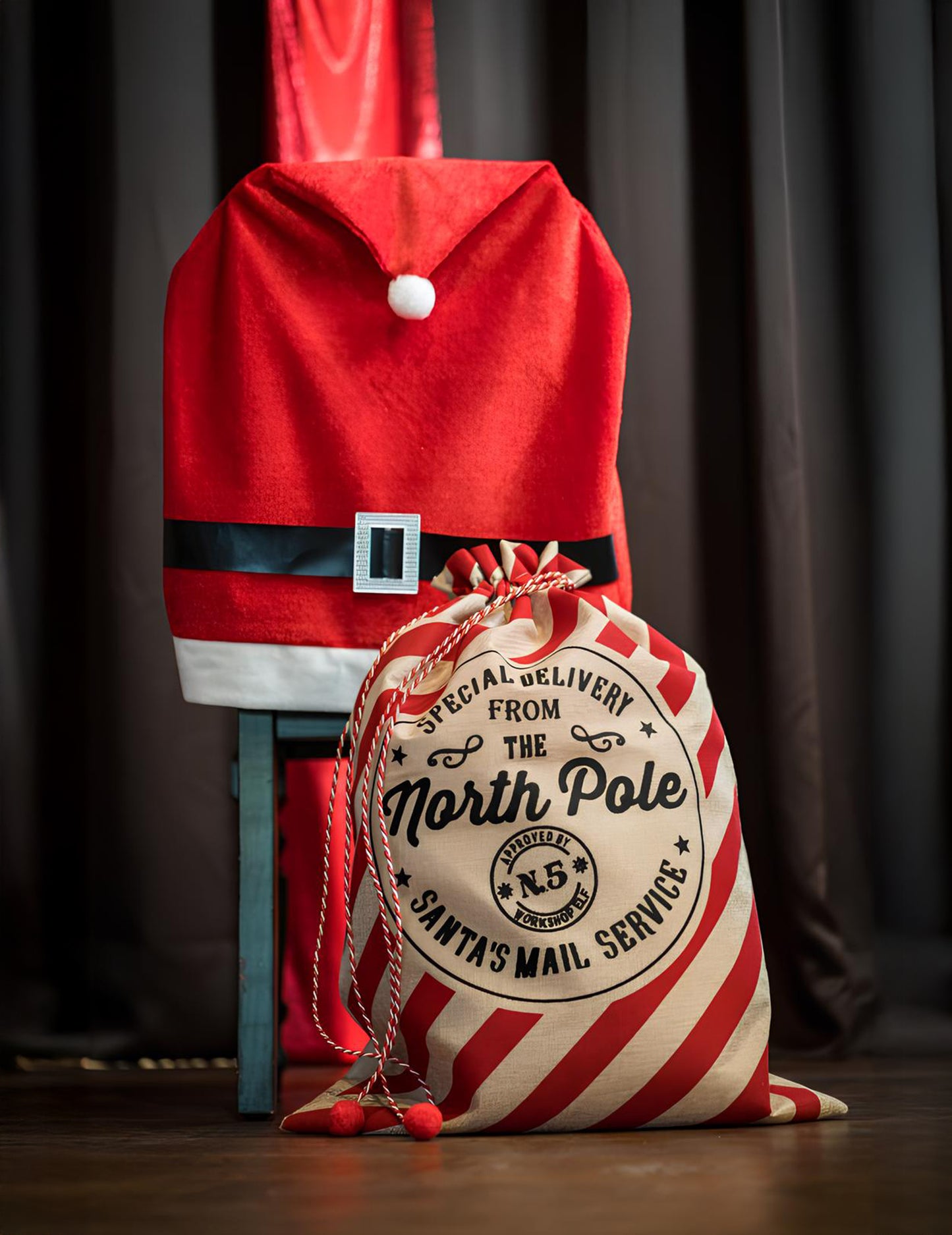 Prugasta božićna vreća 50 x 70 cm