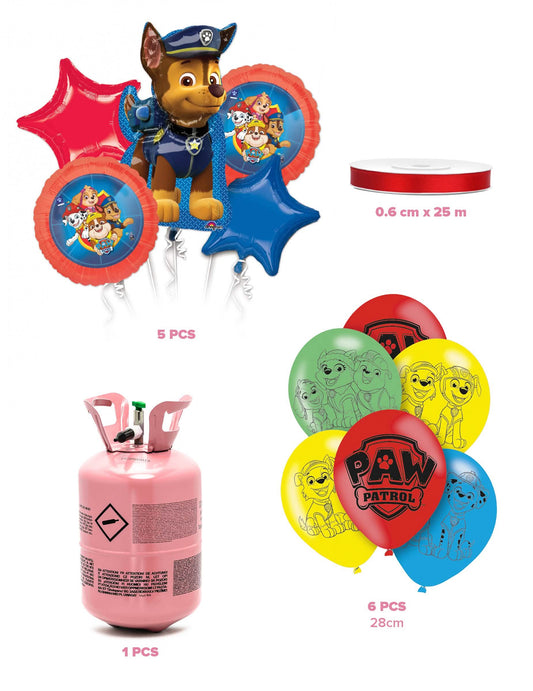 Komplet s bocom helija s 11 balona Pat Patrouille™ i vrpcom