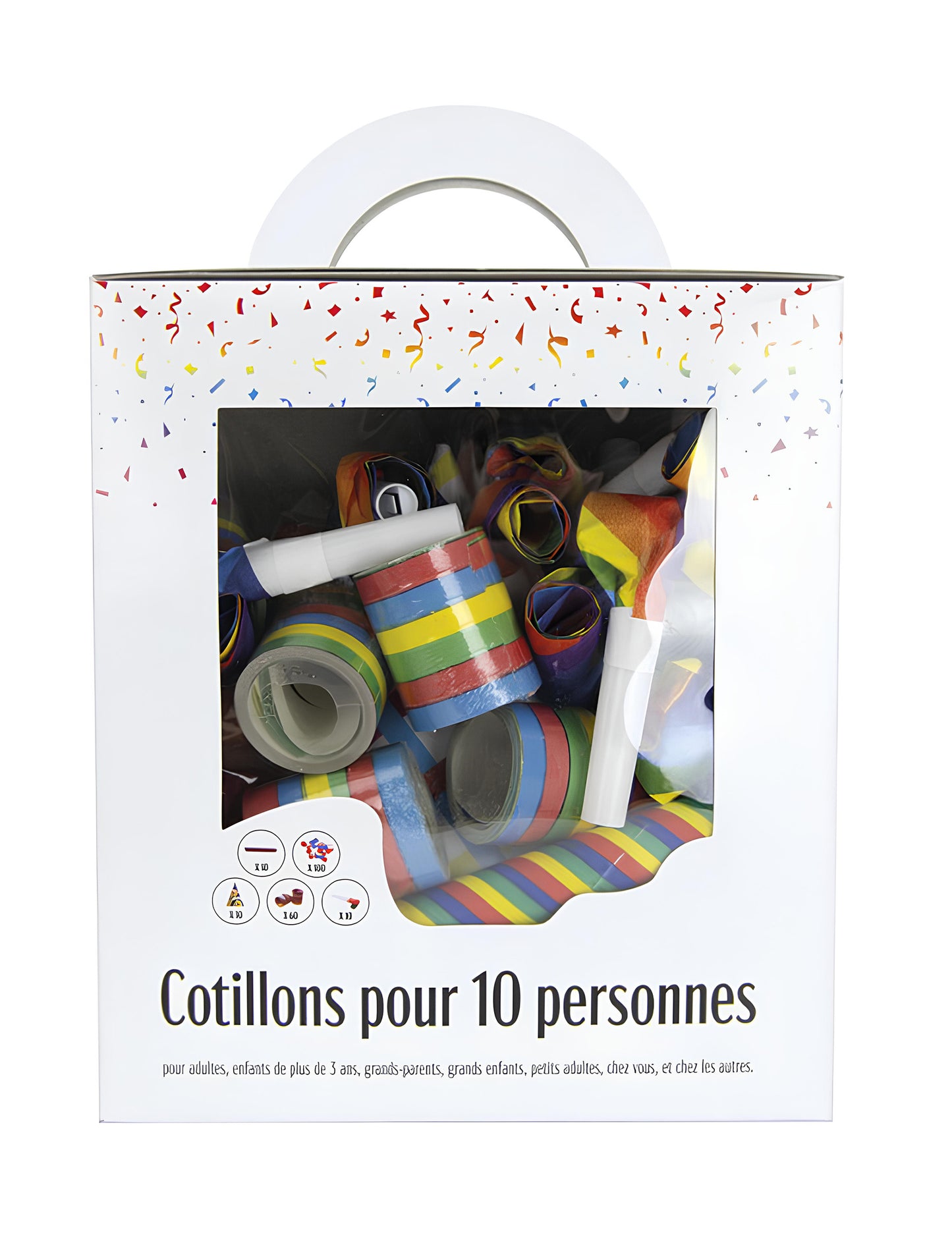 Višebojna zabava favorizira komplet za 10 ljudi