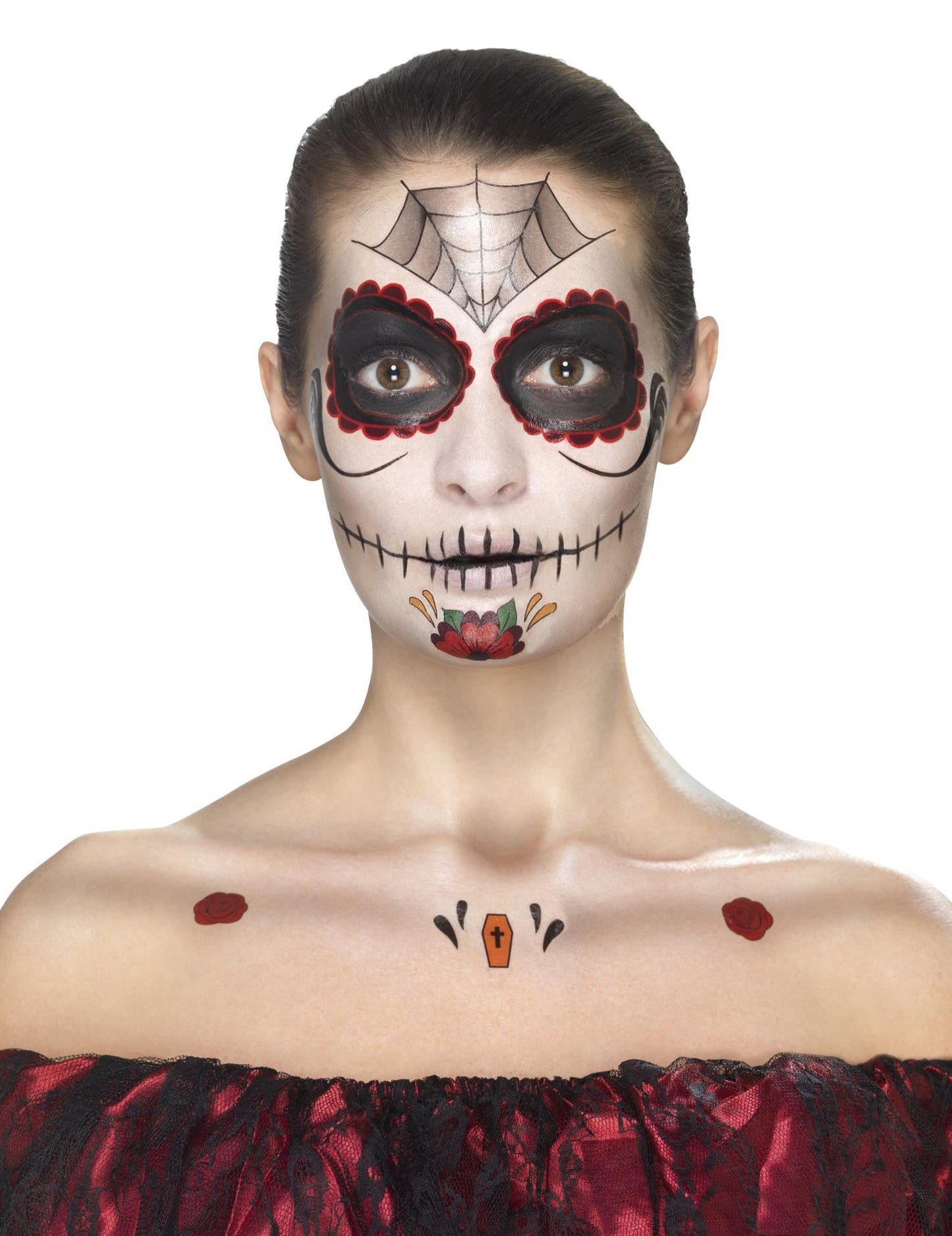 Komplet šminka princeza pauk žena dia de los muertos