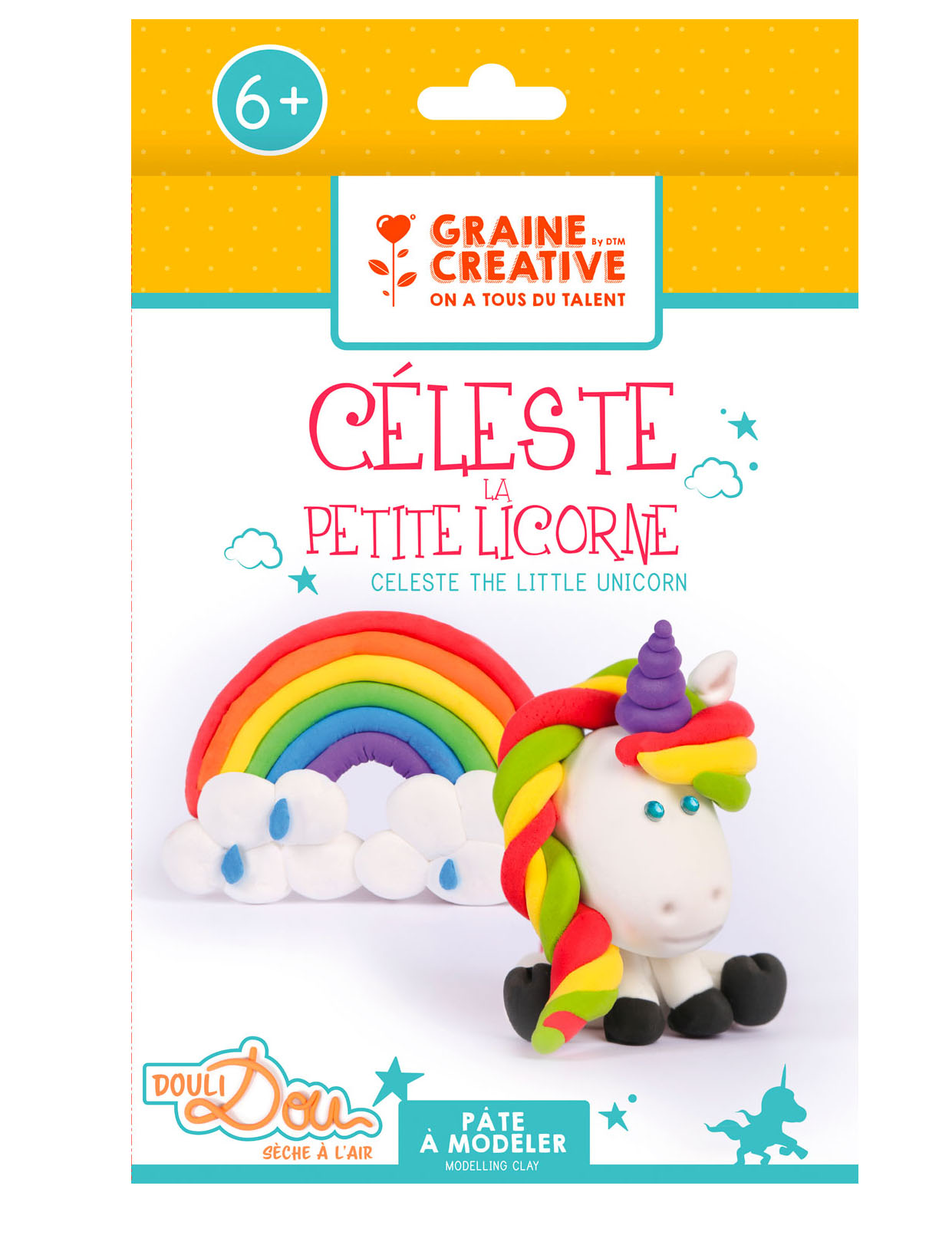 Komplet za modeliranje Celeste, mali jednorog, samostvrdnjavajuća glina 16 x 25,5 cm