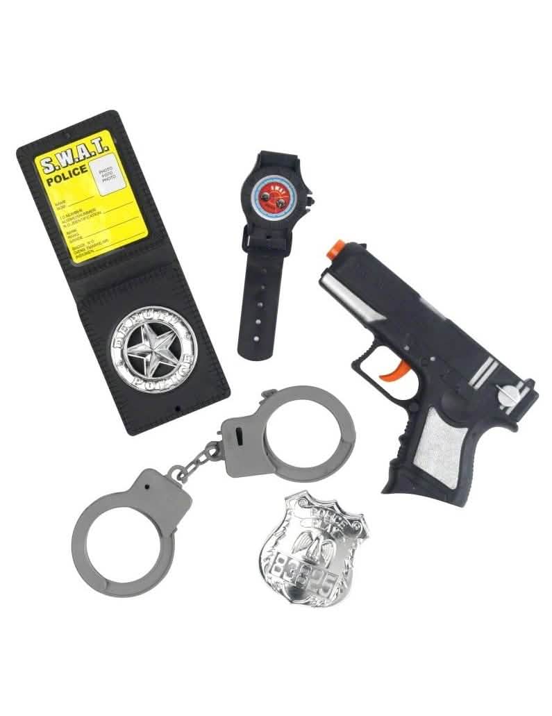 Kompletni policijski set za dijete crna i siva od plastike