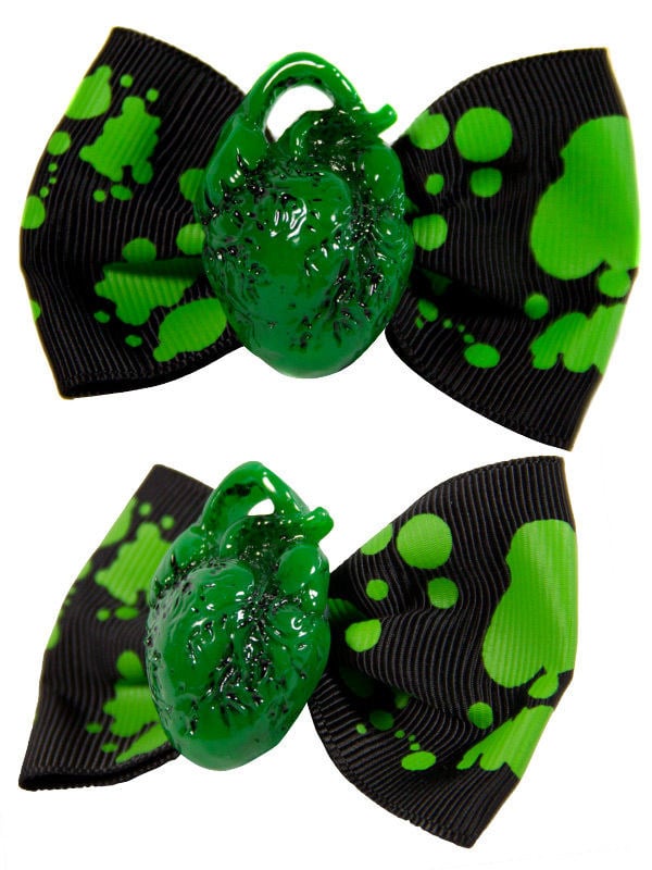 Accessoire pour cheveux Kreepsville Gothic Heart pour femme vert et noir