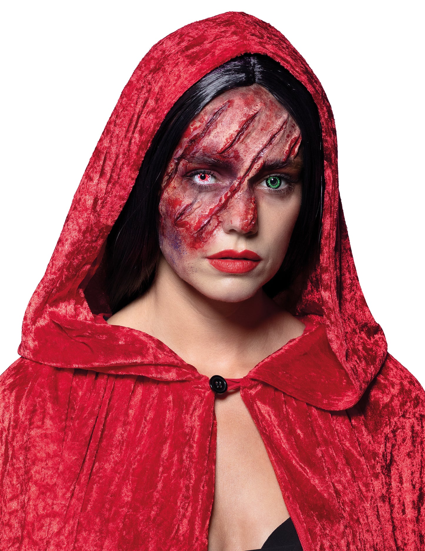 Kontaktne leće bez krvi i korekcije zelene odrasle osobe