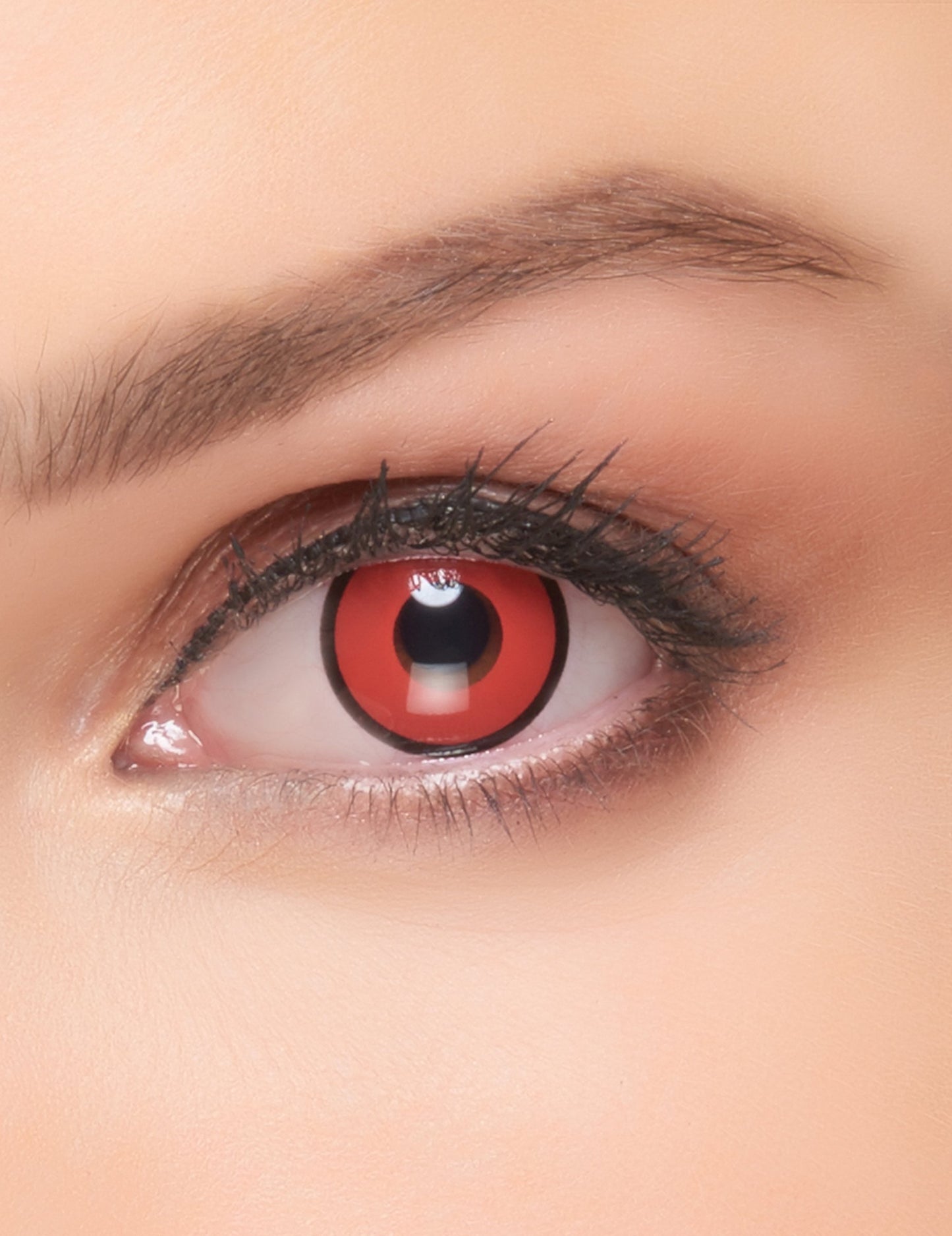 Lentilles fantaisie rouge et noire pour adulte 1 an avec contour noir