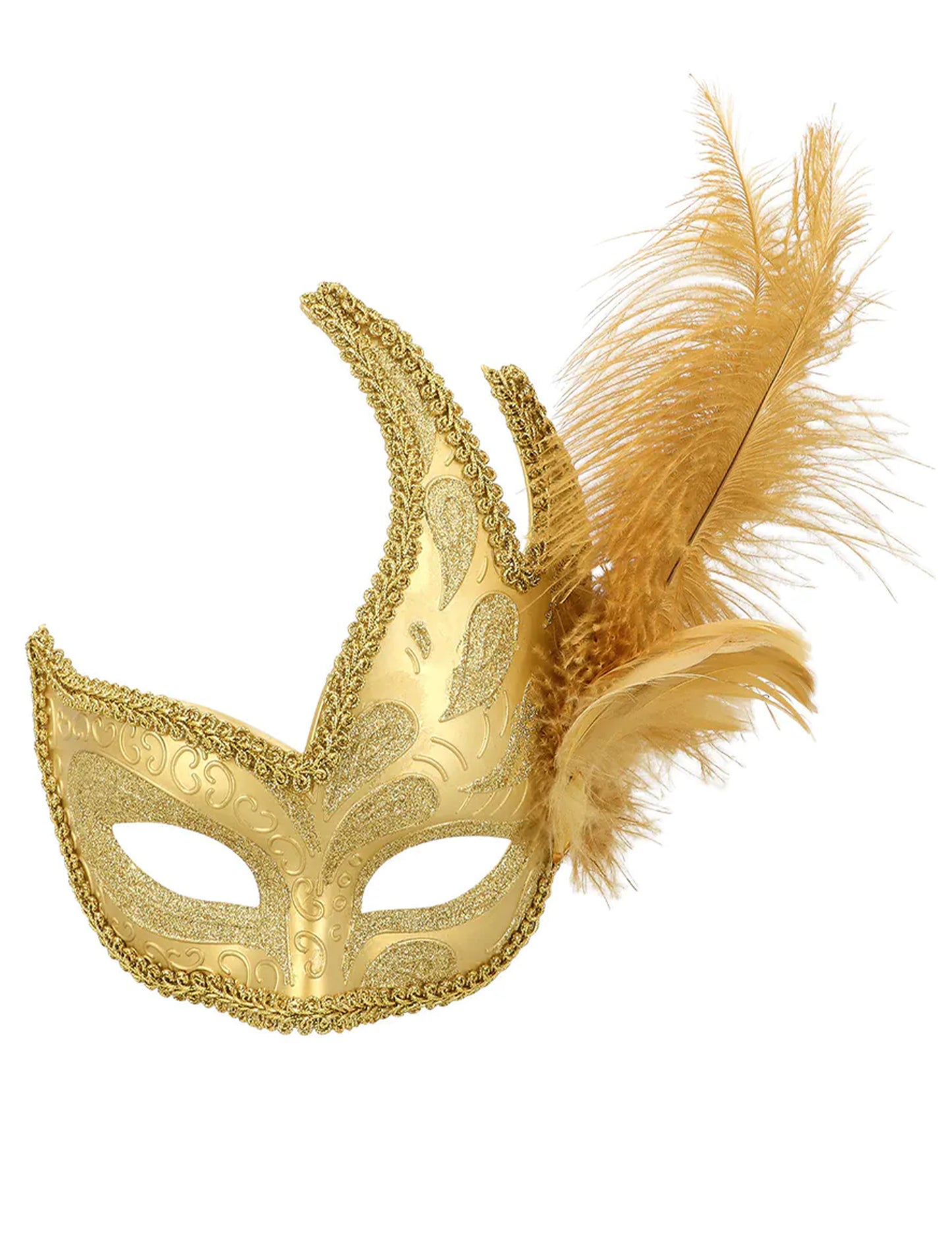 Zlatna maska s perjem za odrasle