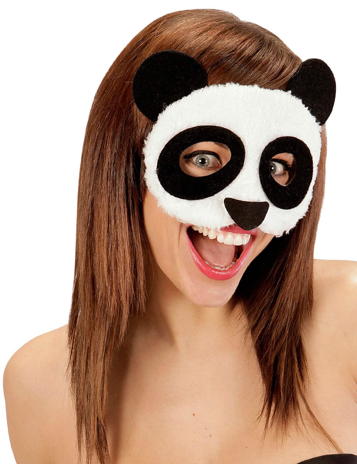 plišana panda maska za odrasli bijela i crna