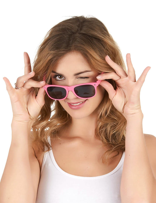 Vue de face portée des lunettes blues fluo