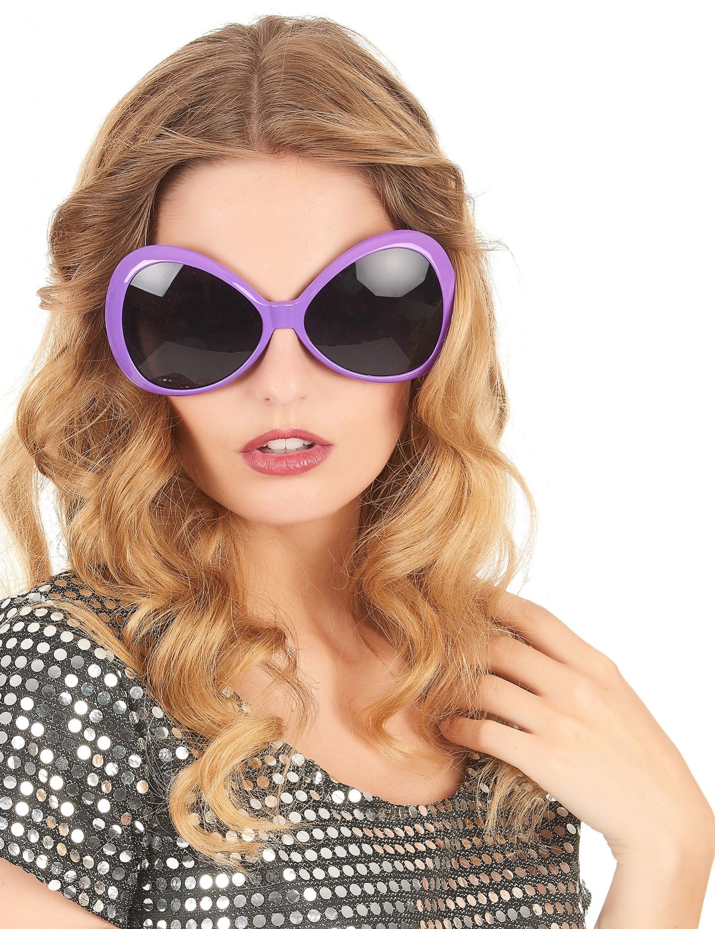 Vue de face des lunettes disco pour adulte