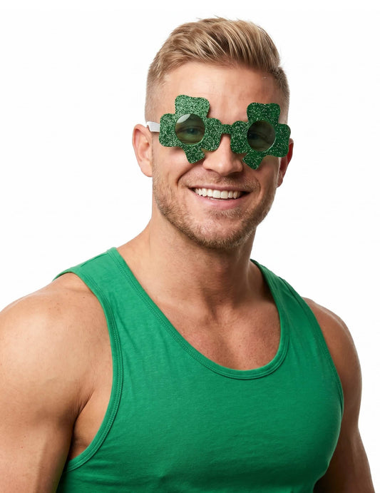 Zelene sjajne naočale Clover Saint-Patrick Odrasli