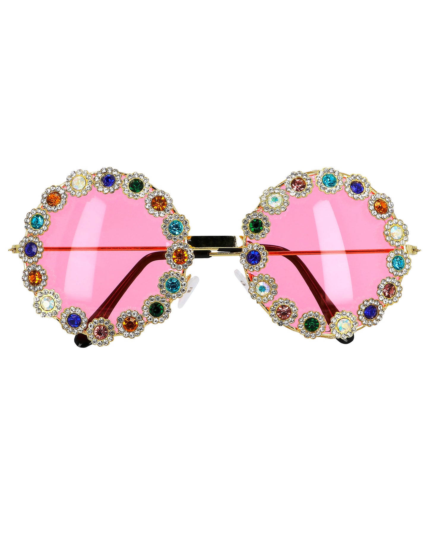 Okrugle naočale s rhinestones u boji odraslih