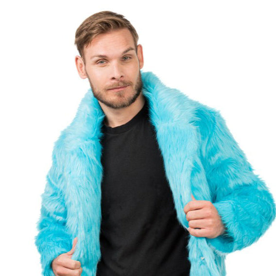 Odrasli plavi umjetni krzni kaput