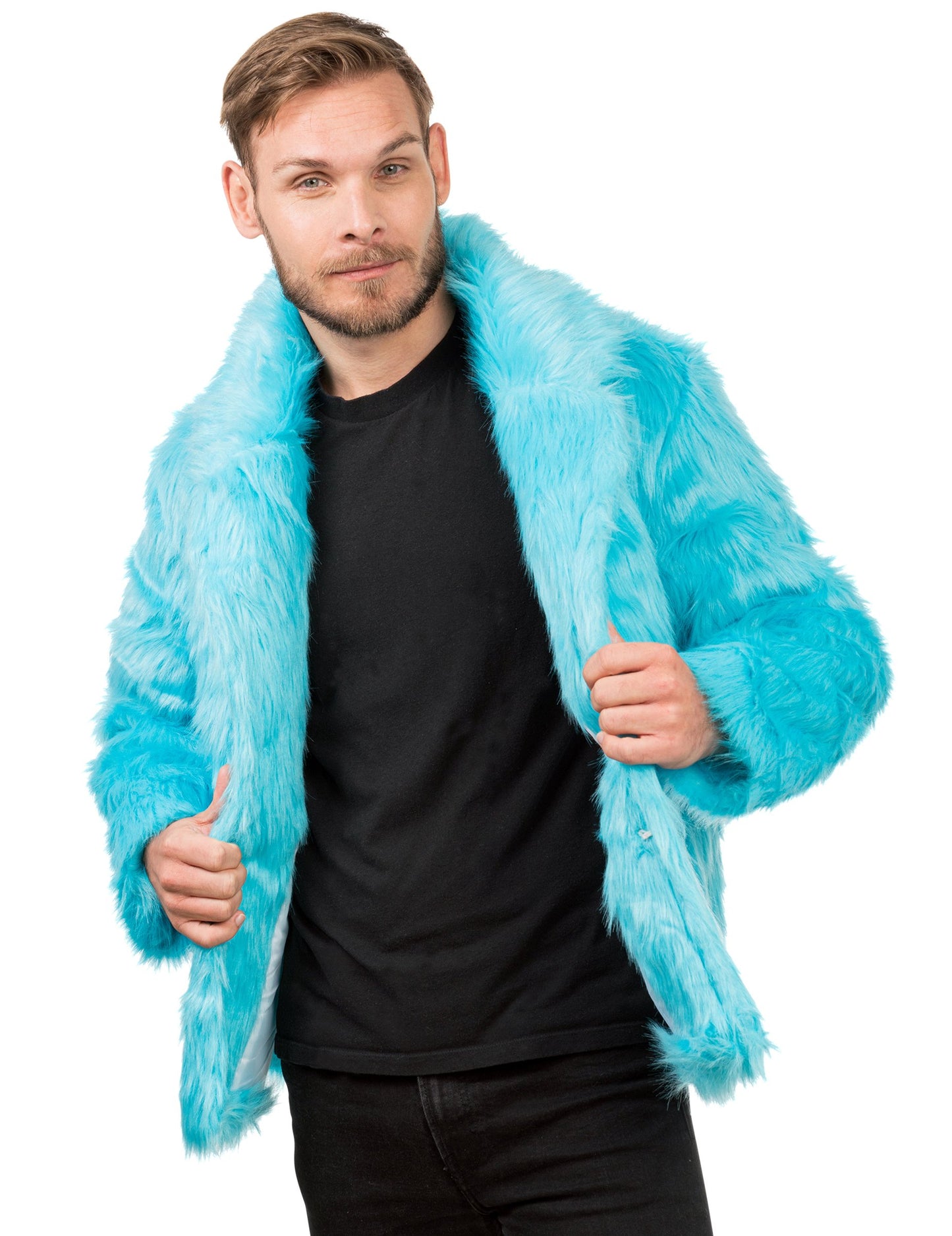 Odrasli plavi umjetni krzni kaput