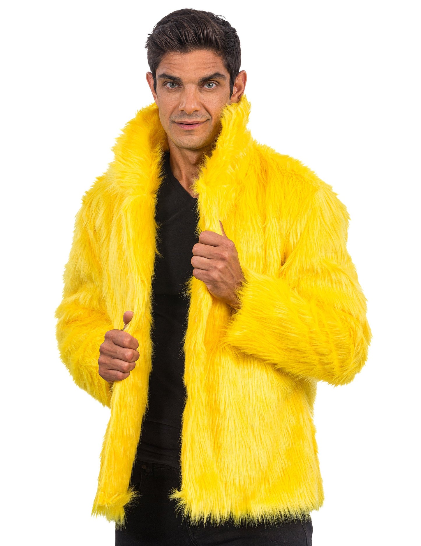 Odrasli žuti od umjetnih krznih kaputa