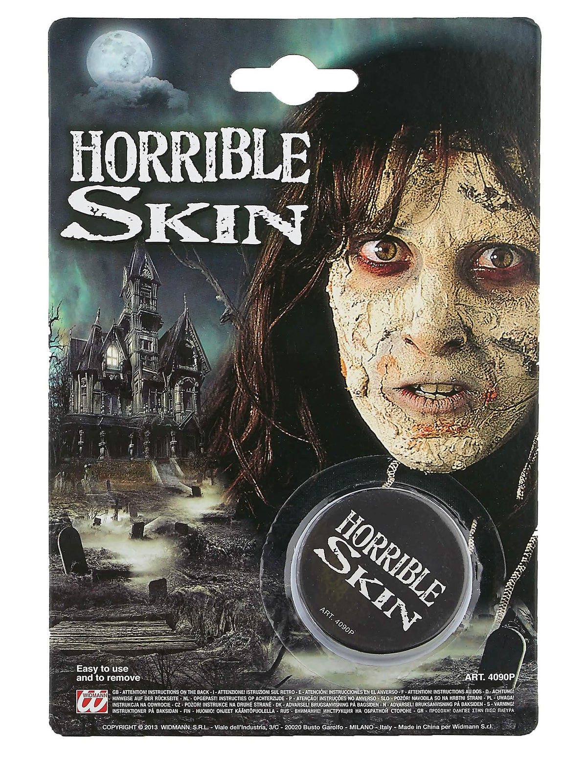 Pogled na pakiranje šminke za ružnu kožu halloween