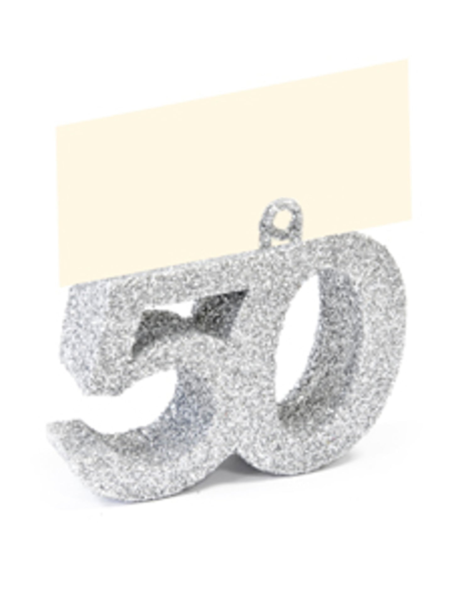 Srebrna kartica s brojevima i mjestima s 50 svjetlucavih dijelova, 4 x 4 x 1,5 cm cm s oznakom imena