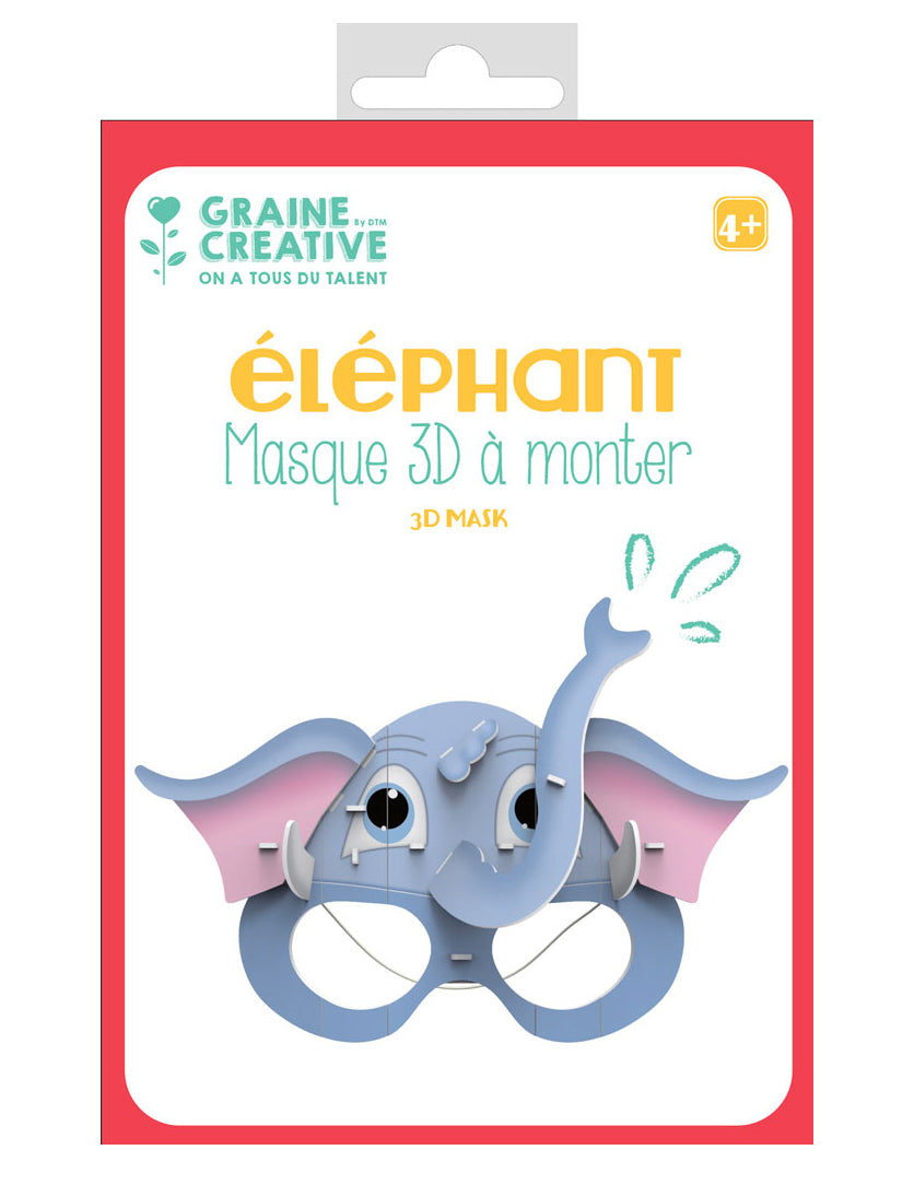 3D kartonska maska slona za sastavljanje, 16 x 23 cm, dječji kreativni komplet
