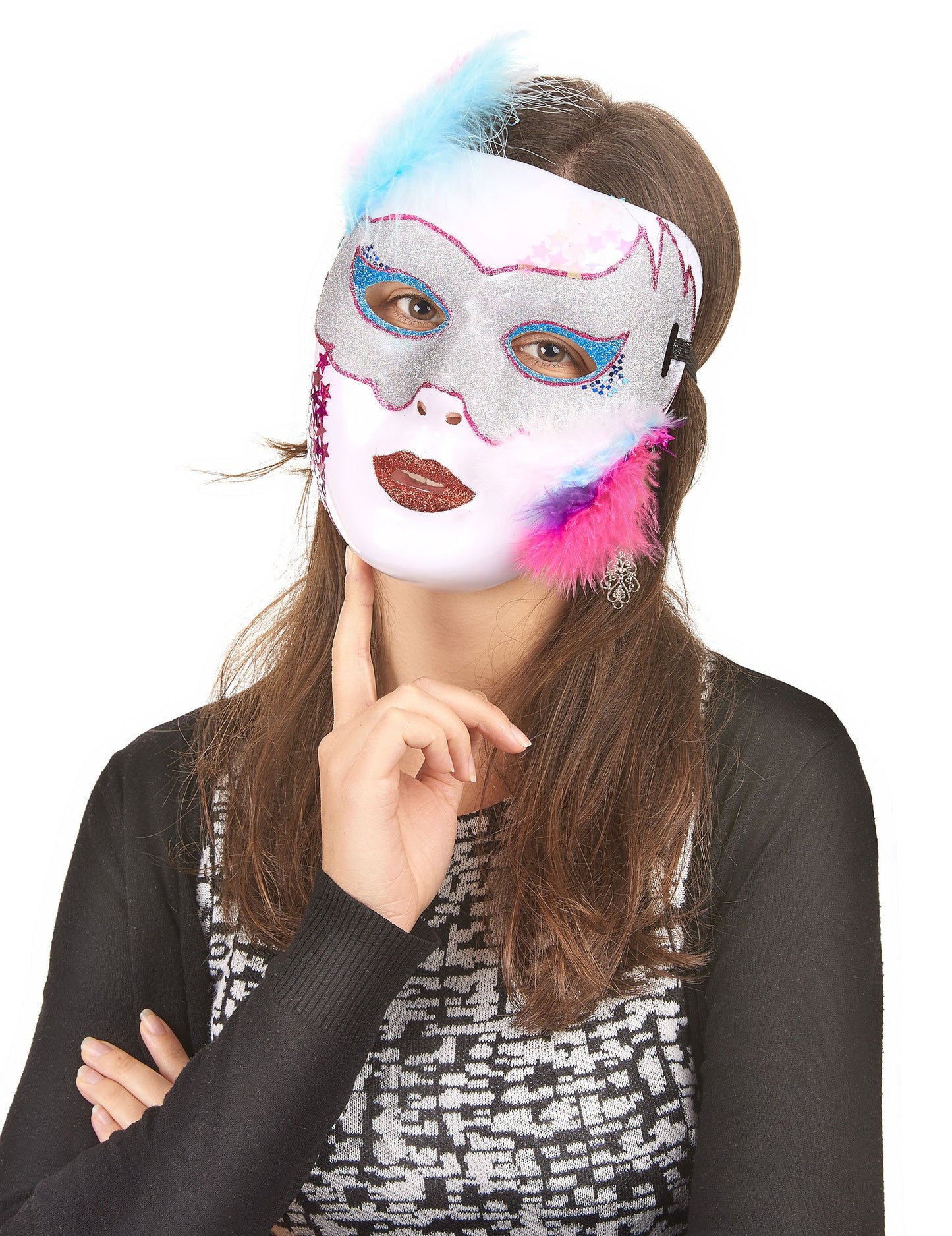 Sjajna bijela maska odrasla osoba