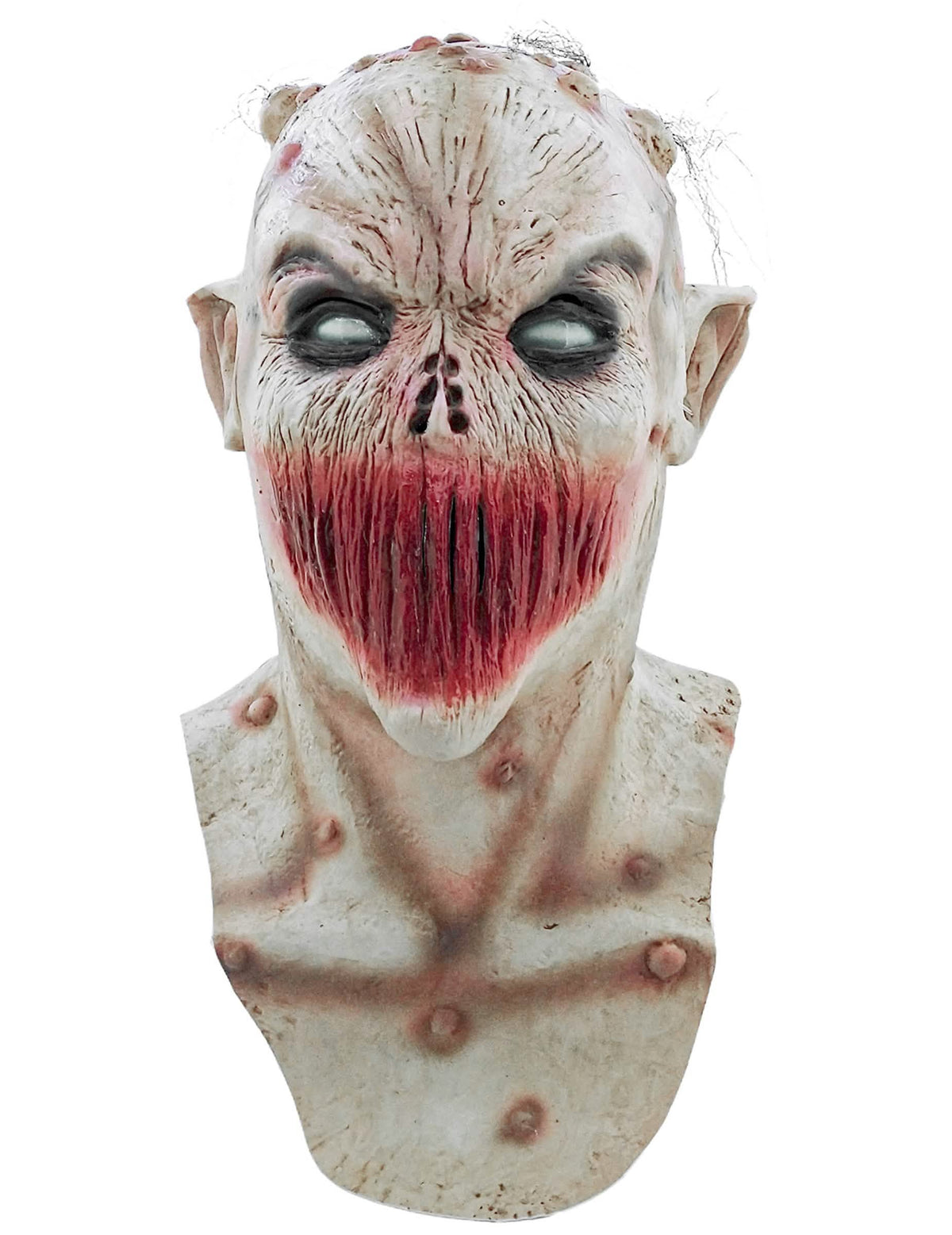 Pogled sprijeda na masku sa zašivenim ustima halloween