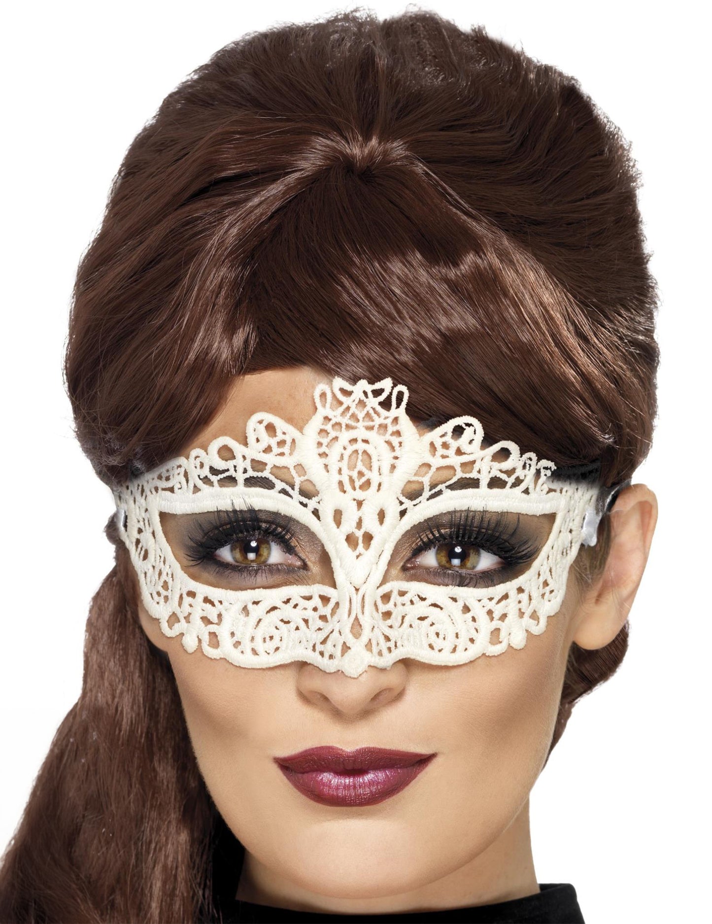 Kadar na čipku bijele čipkaste maske za žene