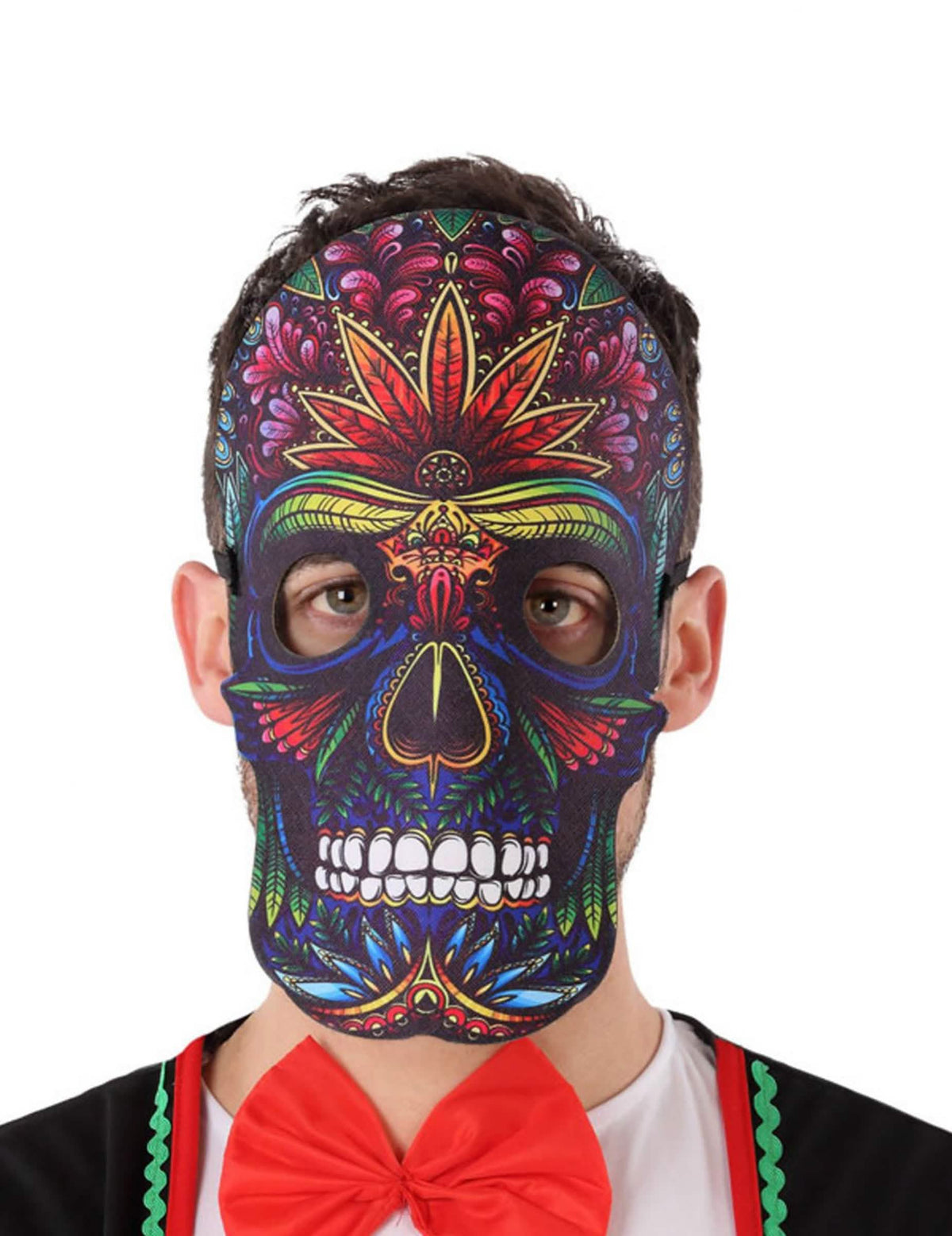 Maska dia de los muertos efekt kože i filca za odrasle višebojno s floralnim uzorcima