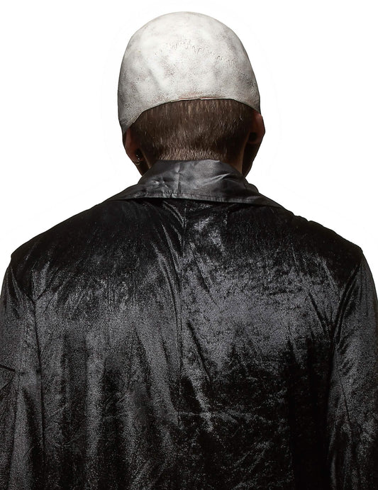 Vue de dos du masque latex crâne effrayant