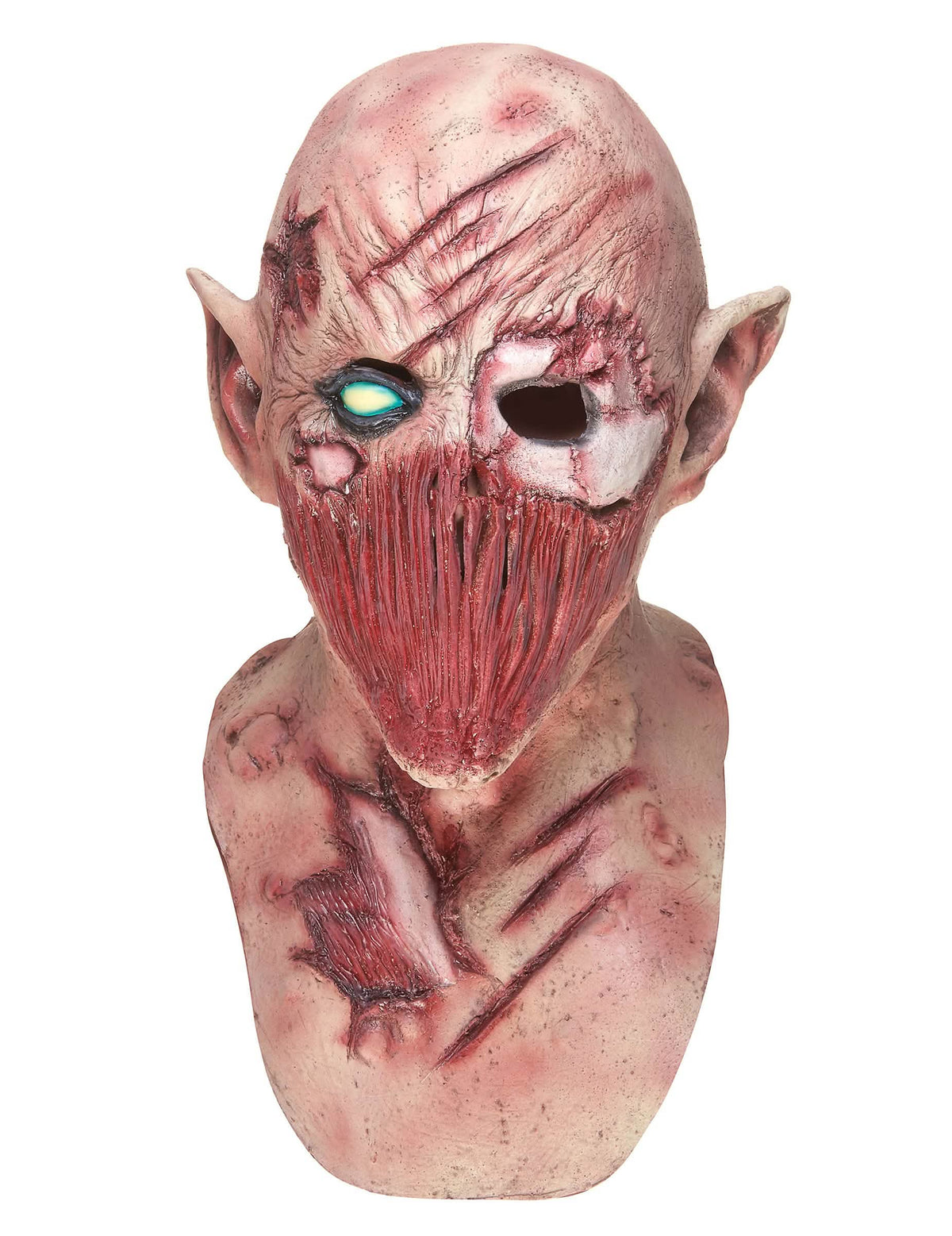 Prednji prikaz lateks maske zavijajućeg demona