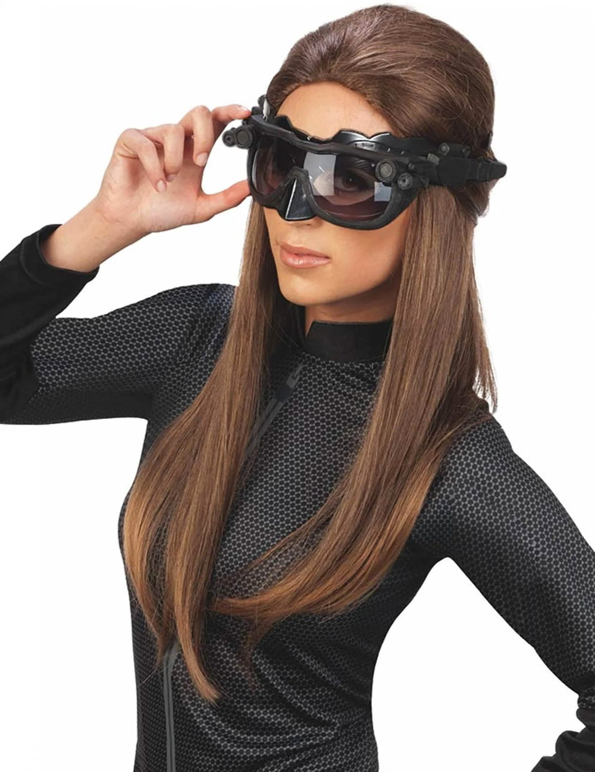 Prednji pogled nošenog maske luksuz Catwoman The Dark Night rises