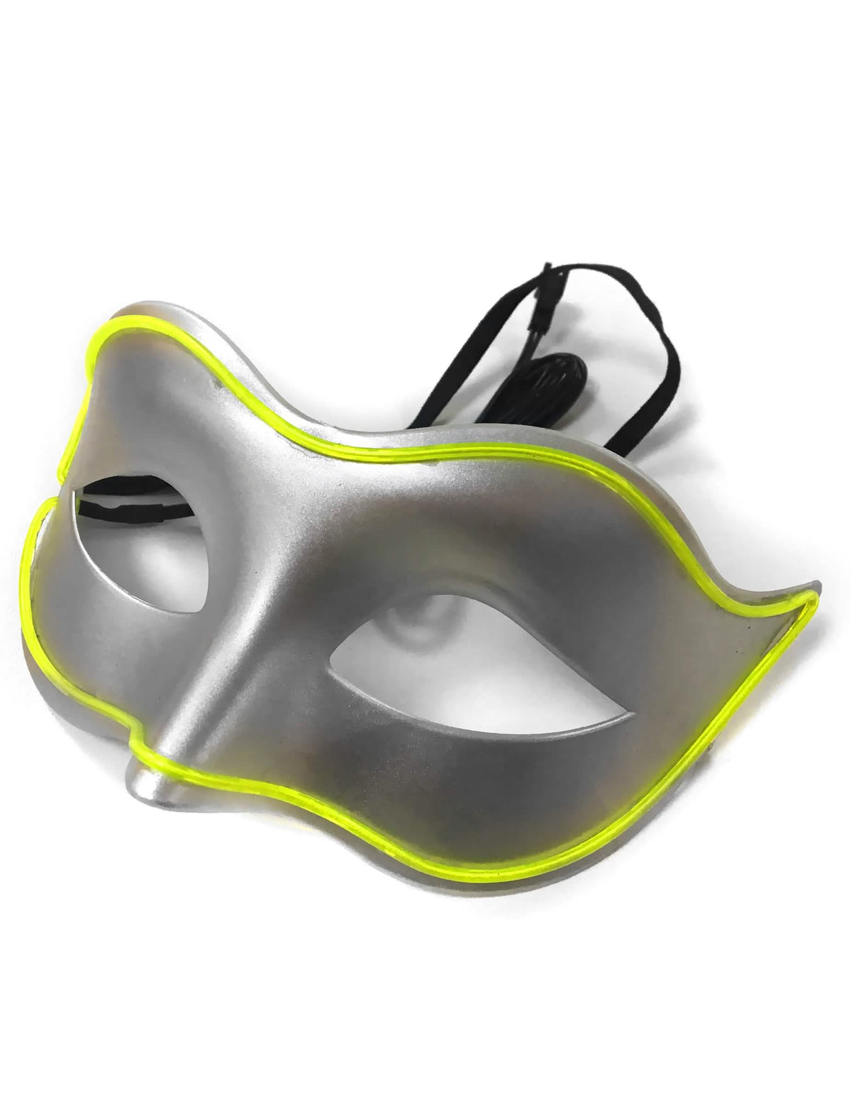 Pogled iz tri četvrtine na odrasli venecijanski neon LED masku