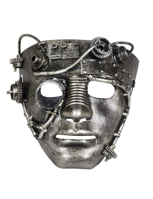 Prednji pogled na Steampunk masku za lice za odrasle