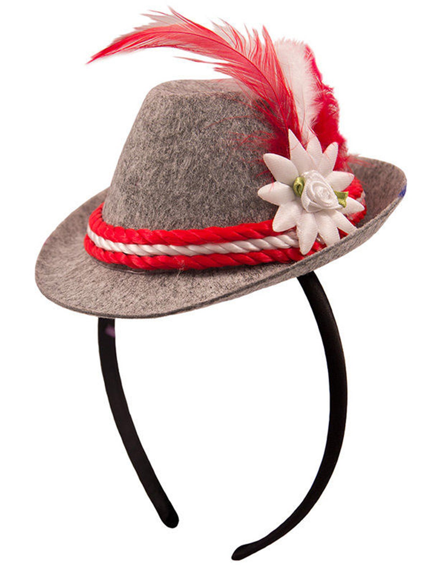 Détail du serre-tête du mini chapeau bavarois pour femme