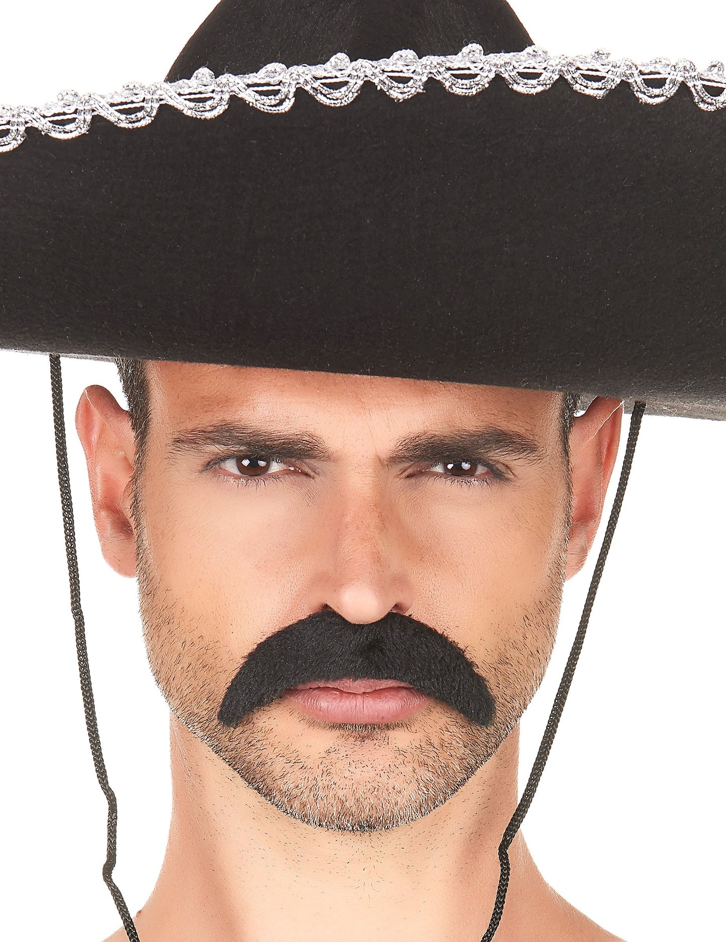 Moustache noire pour adulte épaisse style mexicain