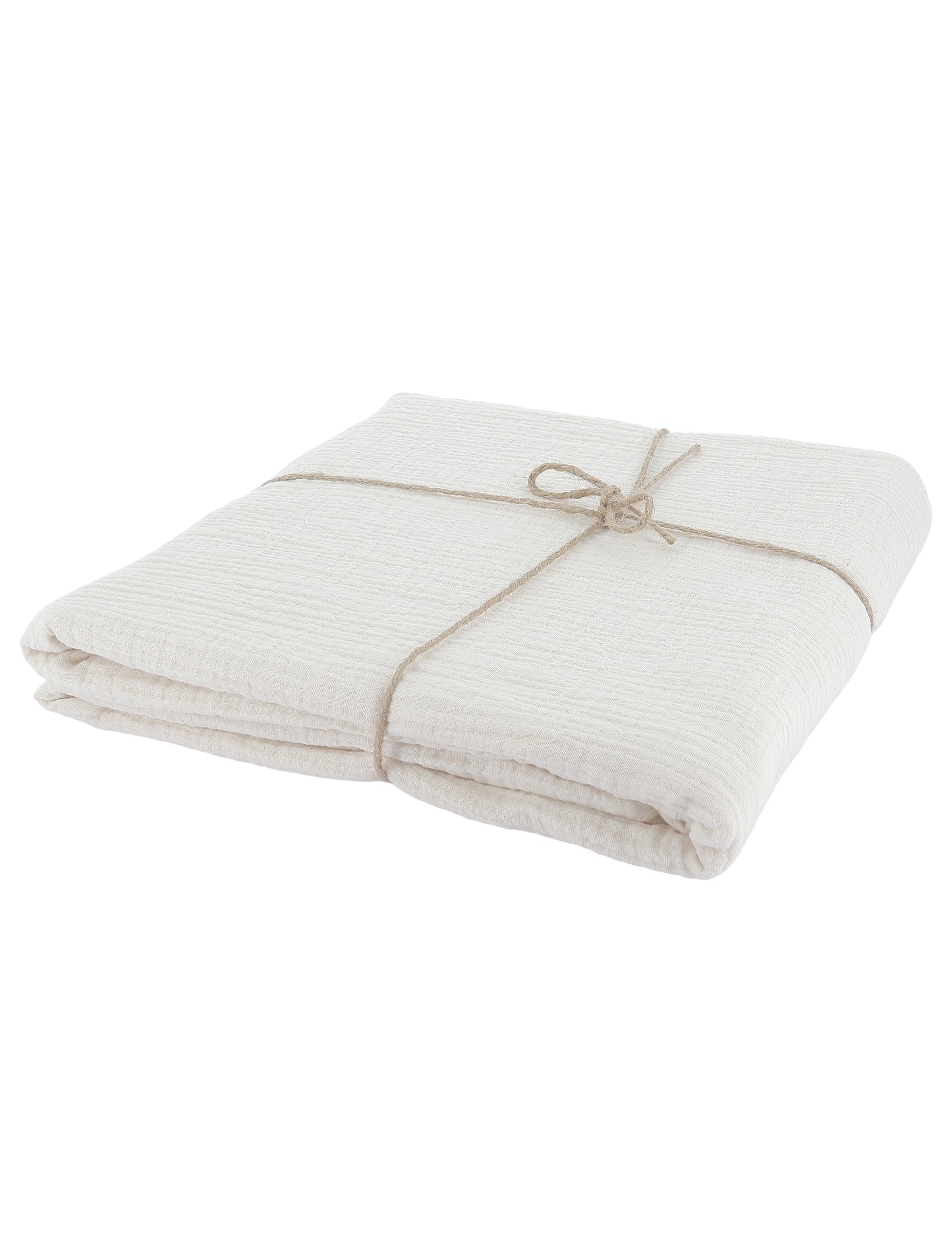 Stolnjak od krem pamučne gaze 130 x 240 cm boemski stil