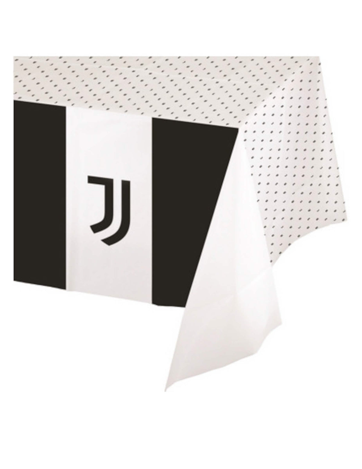 Papirnati stolnjak juventus crno-bijeli s logotipom i motivima točkica
