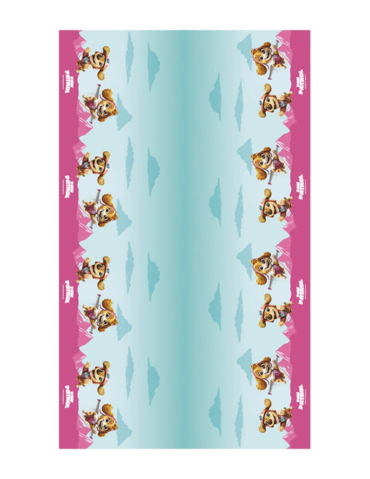 Ružičasti papirnati stolnjak Psići u ophodnji 136cm x 228cm