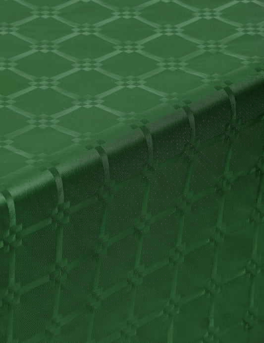 Détail de la texture damassée de la nappe en rouleau papier damassé pour fête vert foncé