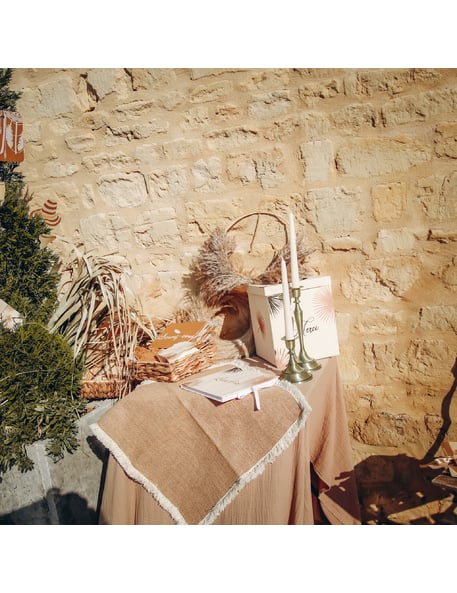 Prikaz stolnjaka od pamučne gaze u boho stilu