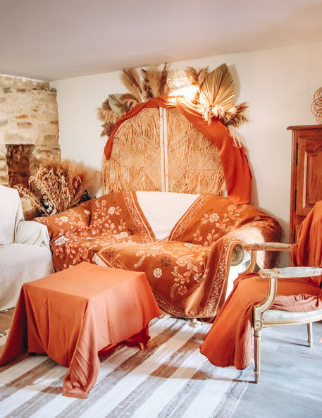 Tableta od pamučne gaze od terakote 130 x 240 cm