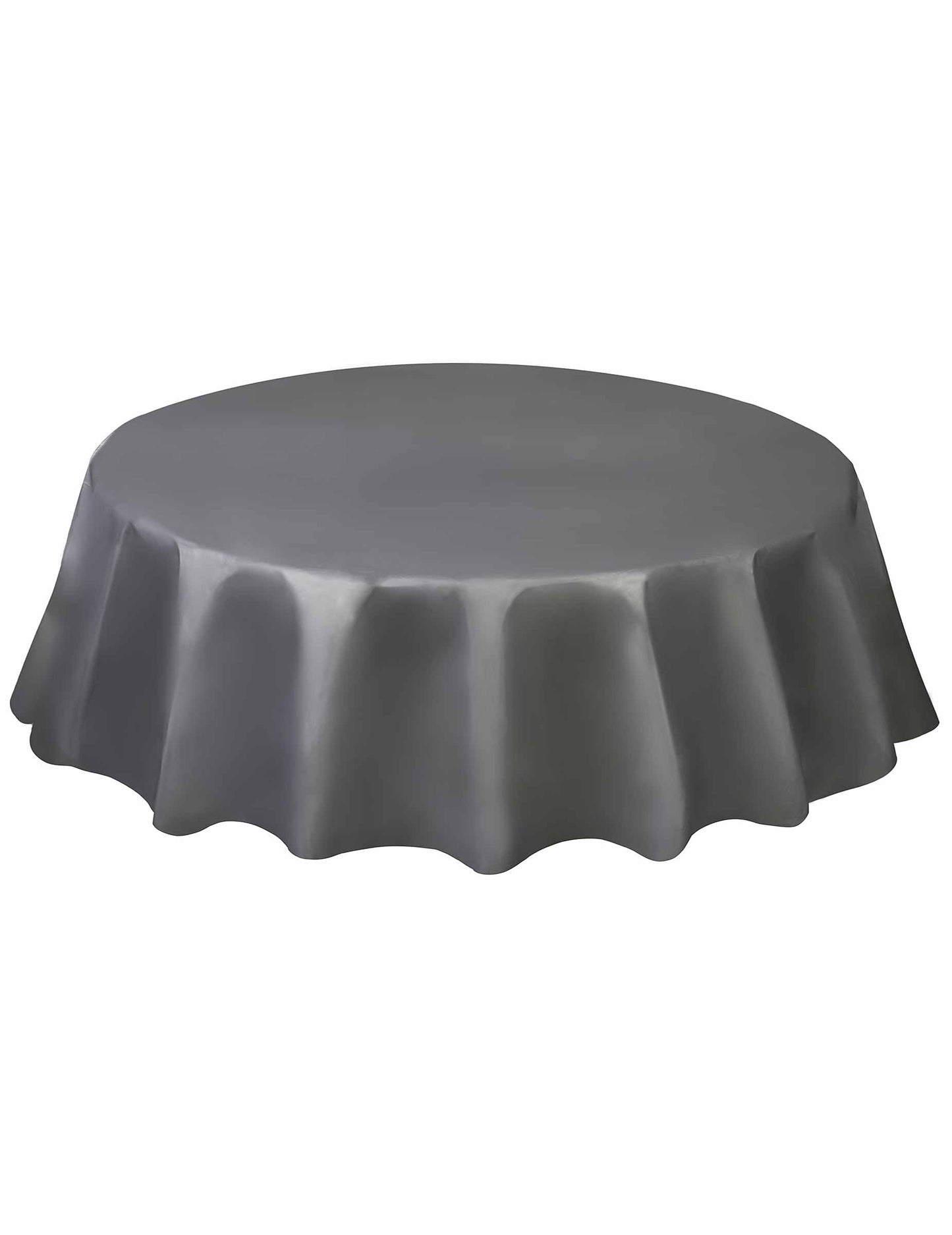 Srebrni plastični okrugli stolnjak 213 cm