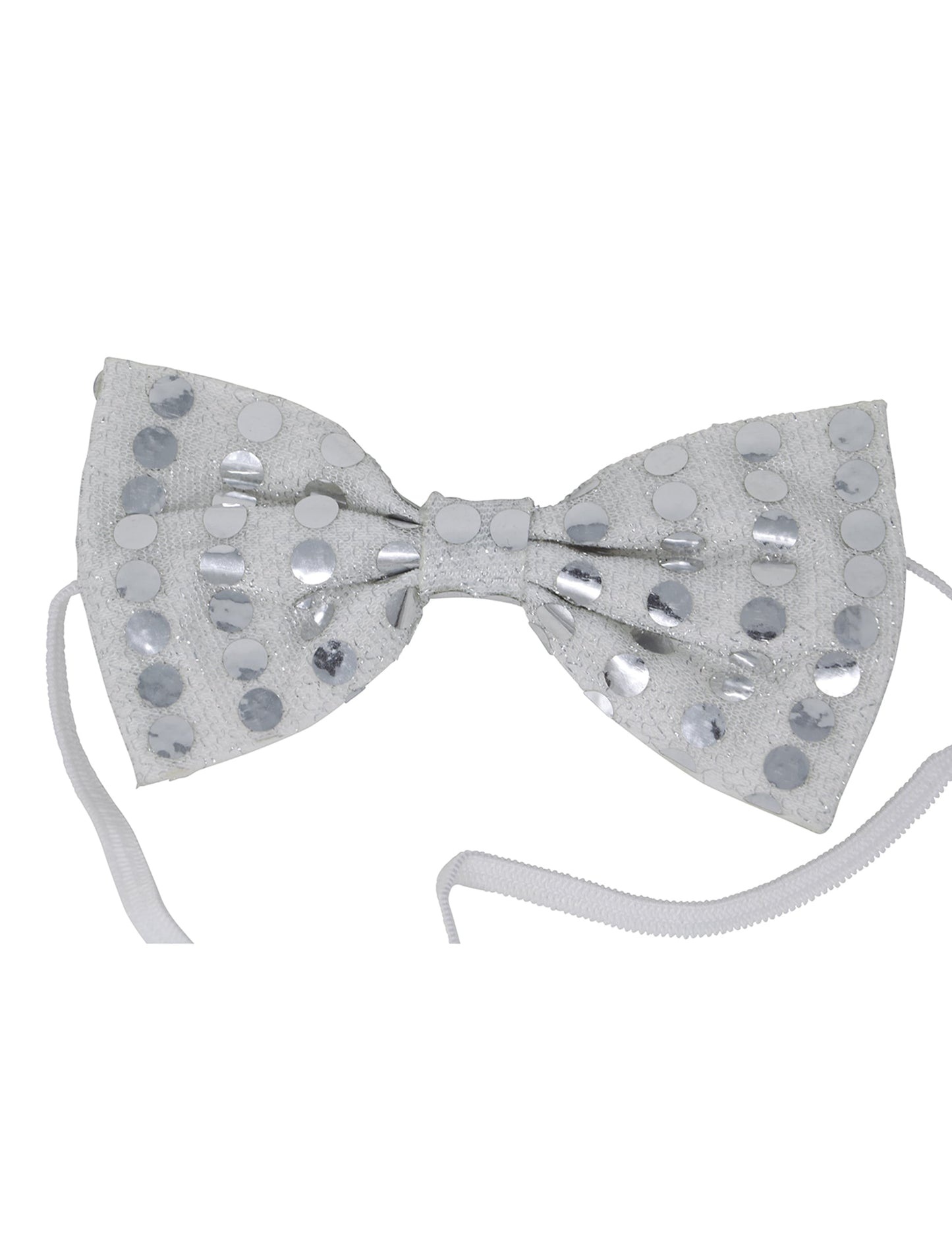 Détail du système d'attache du noeud papillon sequins pour adulte