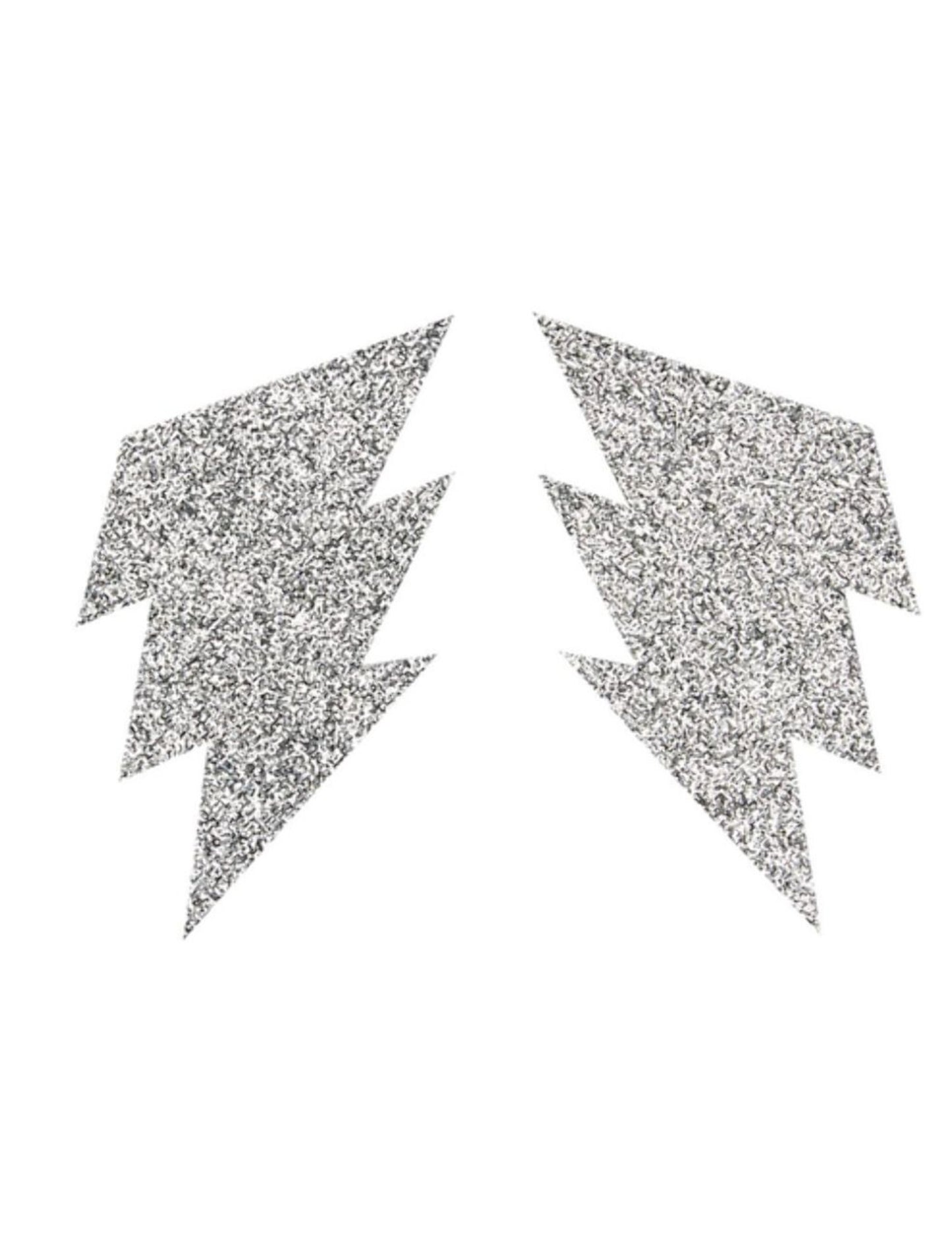 Par srebrnih svjetlucavih navlaka za bradavice u obliku munje