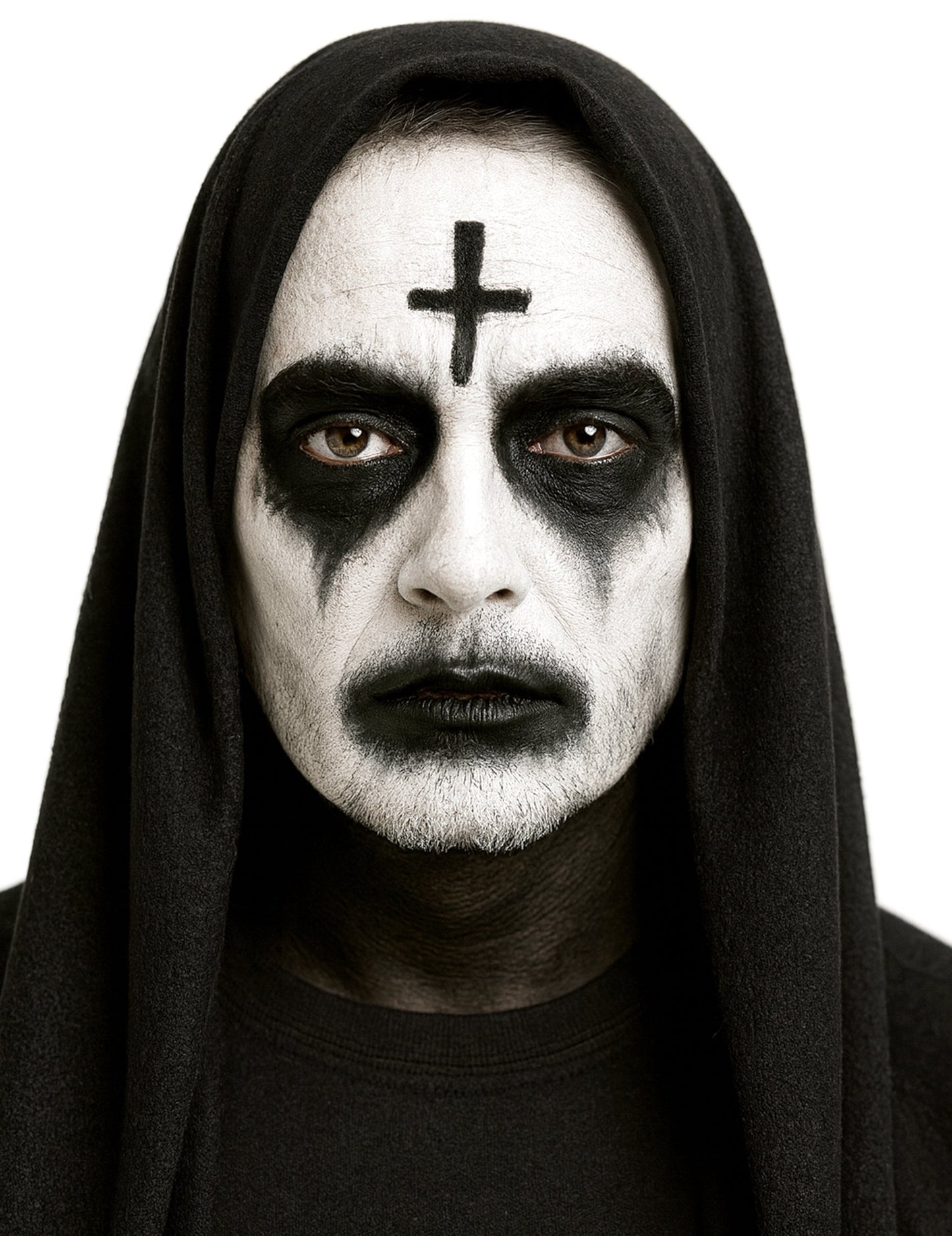 Crno -bijela paleta šminke za Noć vještica