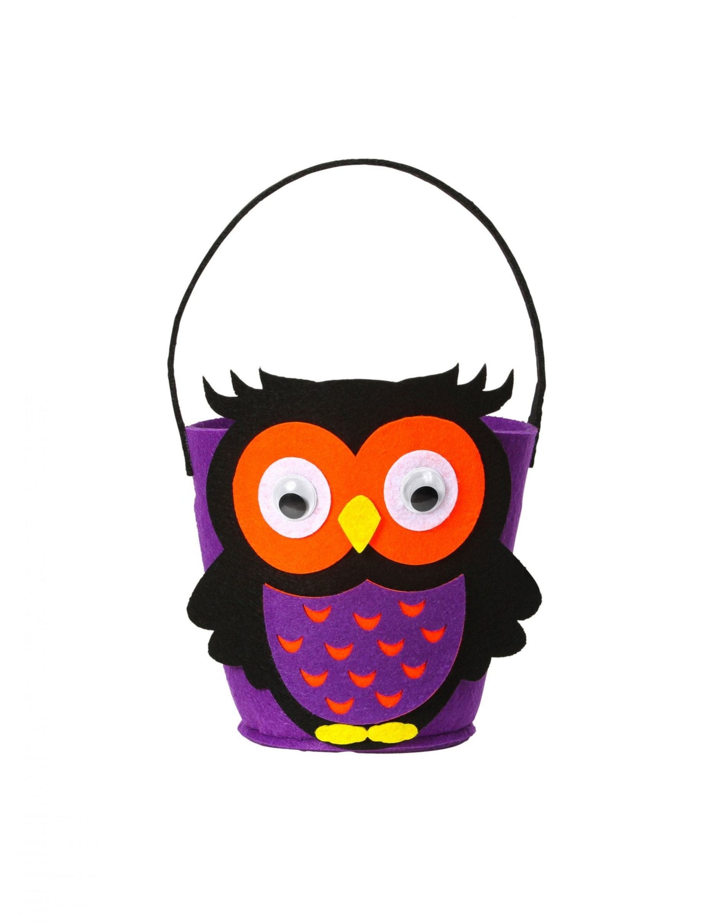 Panier petit hibou pour enfant violet et noir