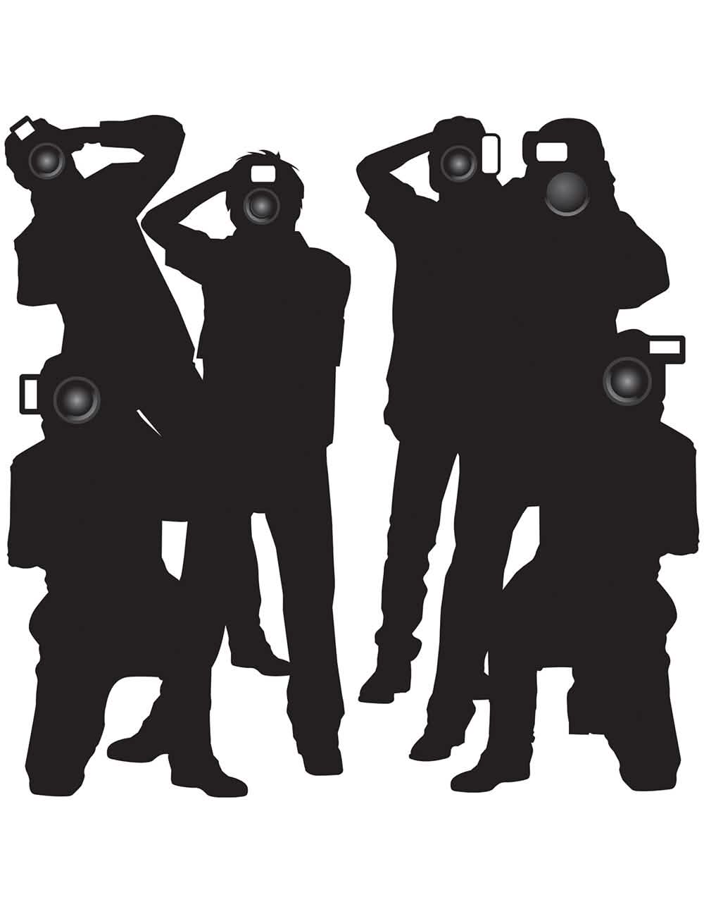 Crne paparazzi zidne dekoracije siluete
