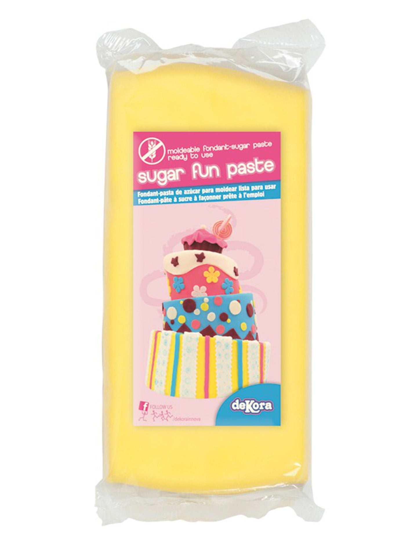 Žuta bezglutenska fondant pasta za šećer 250 g spremna za upotrebu