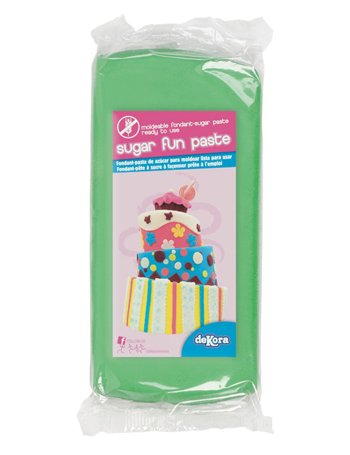 Zelena bezglutenska fondant masa za modeliranje 250 g, spremna za upotrebu