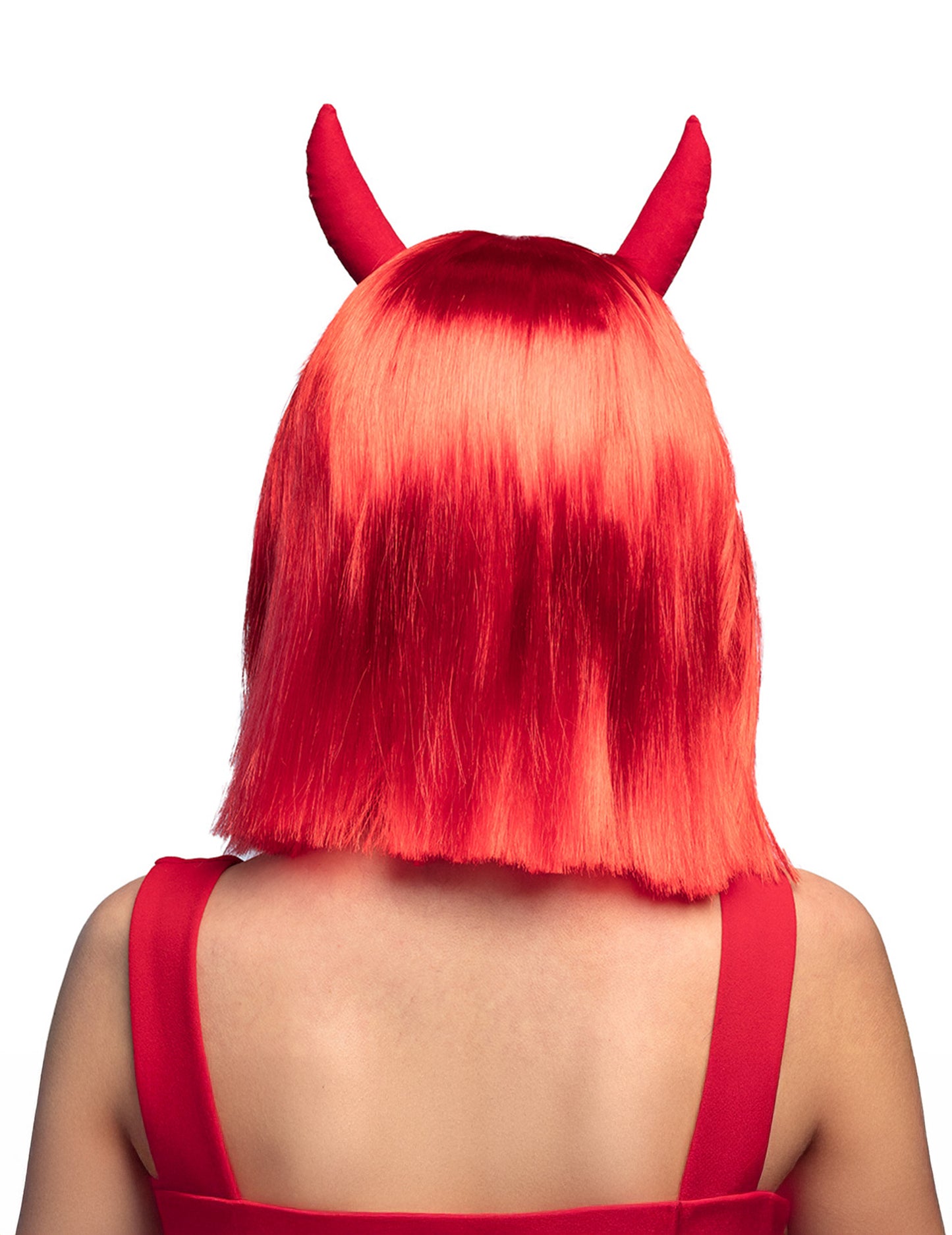 Kvadratna perika s odraslim vražjim rogovima