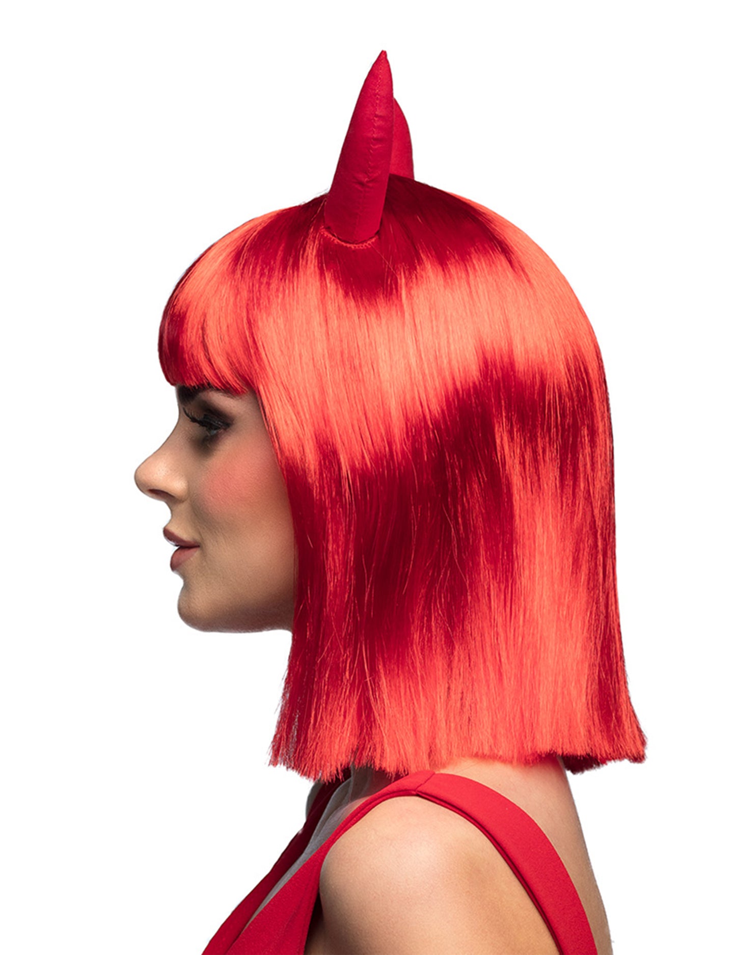 Kvadratna perika s odraslim vražjim rogovima