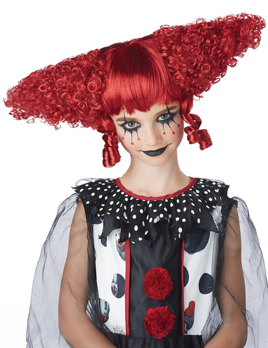 Gros plan de la perruque clown psycho pour femme